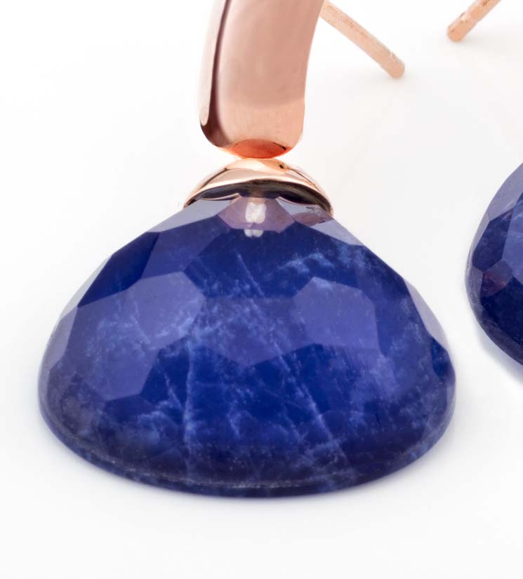 Orecchini Goccia a Castagna Blu Sodalite - immagine 2