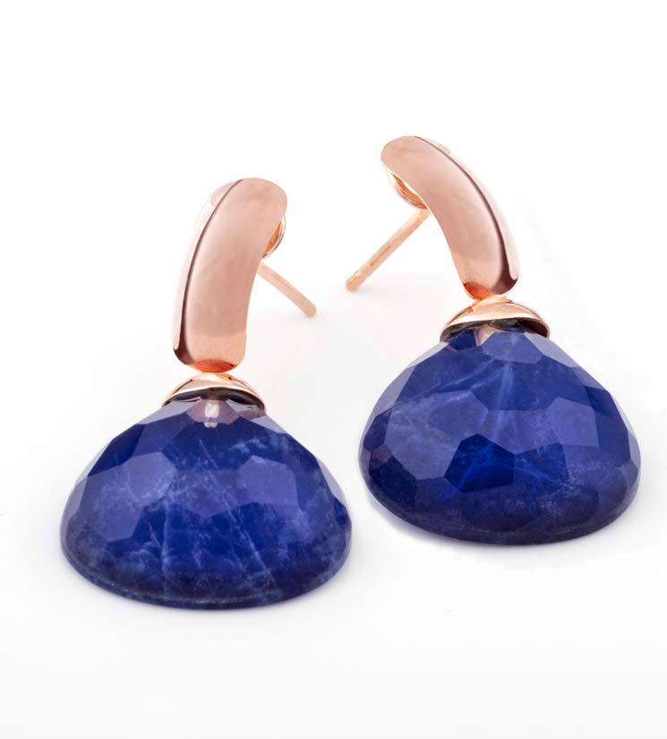 Orecchini Goccia a Castagna Blu Sodalite