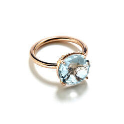 Anello Semipreziosi 12 mm Topazio Blue Sky