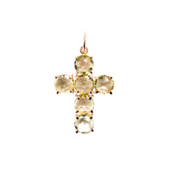 Ciondolo Croce Quarzo Lemmon 6mm