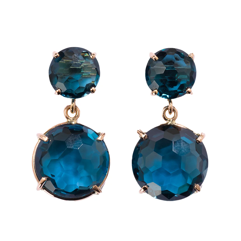 Orecchino Topazio Blu London 8 e 12 mm